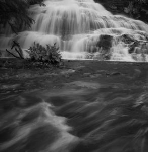 Unframed Rhythm and Flow- Black and White waterfall print